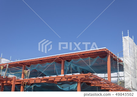 Building under construction, steel frame Building under construction, steel frame 49843502