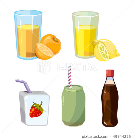 Popular summer drinks cartoon style 49844236