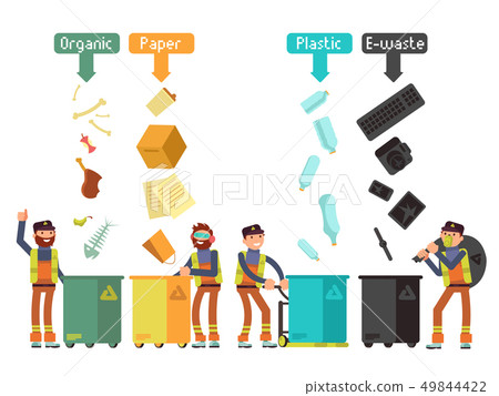 Garbage waste segregation for recycling vector concept 49844422