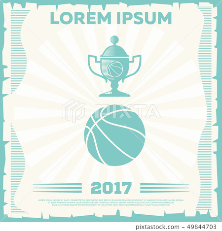 Basketball tournament vintage poster design 49844703