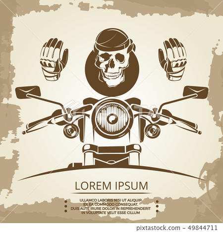 Vintage moto club logo design skull 49844711