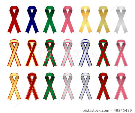 Decorative Ribbon Awareness Ribbon Illustration Set 49845459