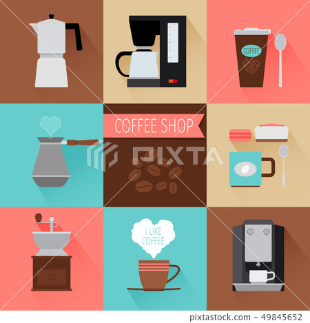Coffee flat icons Coffee flat icons 49845652