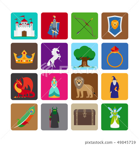 Fairy tale flat icons Fairy tale flat icons 49845719