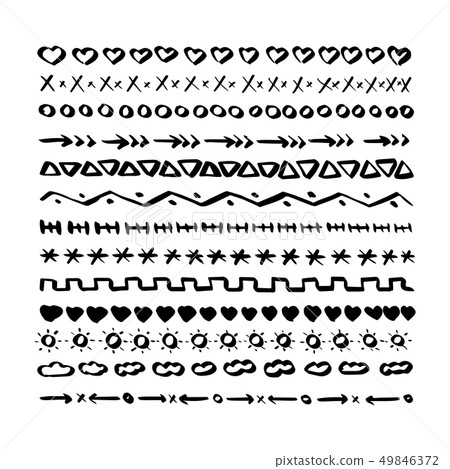 Set of hand drawn lines text labeling elements 49846372
