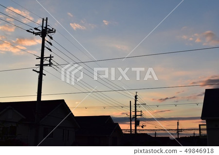 Evening residential sky 49846918