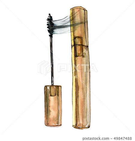 Mascara sketch glamour illustration in a watercolor style isolated element. Watercolour background Mascara sketch glamour illustration in a watercolor style isolated element. Watercolour background 49847488