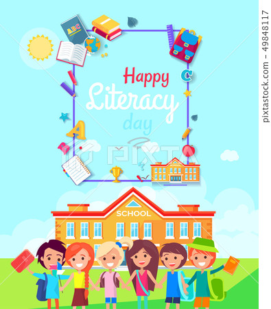 Happy Literacy Day Poster Vector Illustration Happy Literacy Day Poster Vector Illustration 49848117