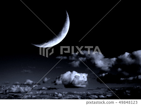 The moon in the night sky The moon in the night sky 49848123