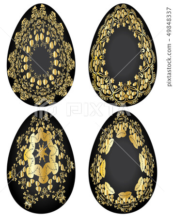 Strawberry ornaments on Easter eggs 49848337