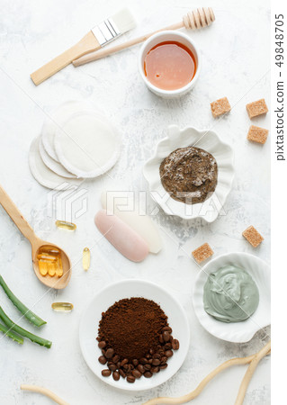 Natural herbal skin care products, top view 49848705