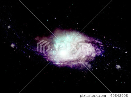 Stars, dust and gas nebula in a far galaxy Stars, dust and gas nebula in a far galaxy 49848908