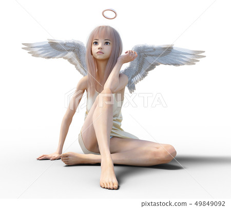 可愛的天使perming3DCG插圖素材 49849092