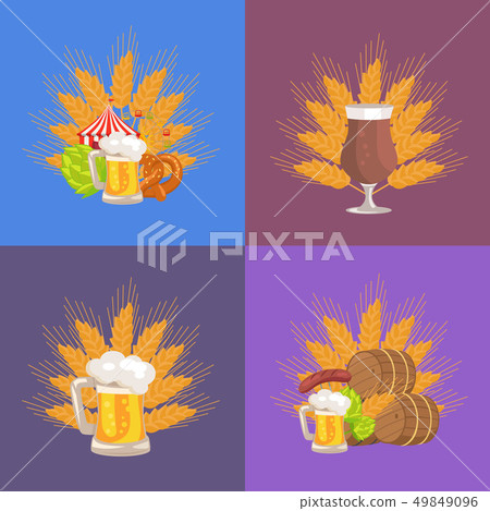 Four Sets of Beer Presentation Vector Illustration Four Sets of Beer Presentation Vector Illustration 49849096