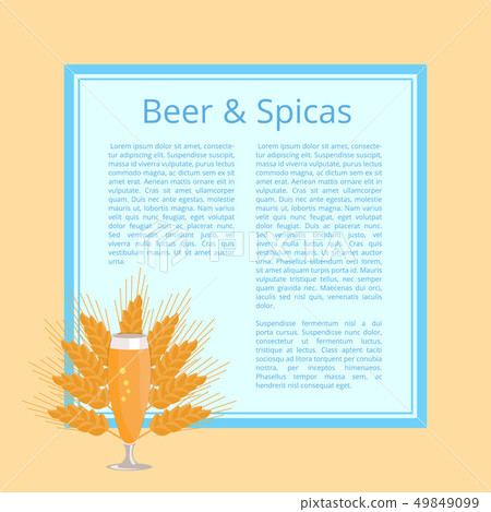 Beer and Spices Poster with Pilsner Glass Vector 49849099
