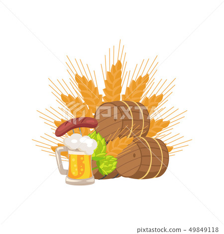 Octoberfest Poster with Wooden Background and Text 49849118
