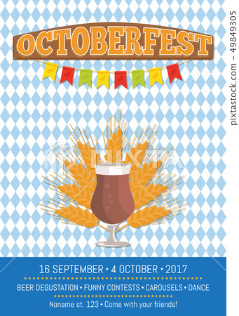 Oktoberfest Promo Poster Vector Illustration. Oktoberfest Promo Poster Vector Illustration. 49849305