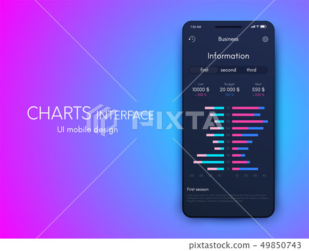 Mobile phone application for analytics. stock vector Mobile phone application for analytics. stock vector 49850743