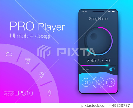 UX audio player templates. Stock vector eps10 - Stock Illustration ...