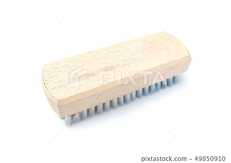 Old shoe brush isolated on white background Old shoe brush isolated on white background 49850910