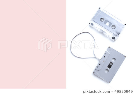 vintage cassette tape isolated on white background 49850949