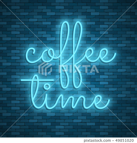 Neon light lettering, Stock vector. Color design 49851020