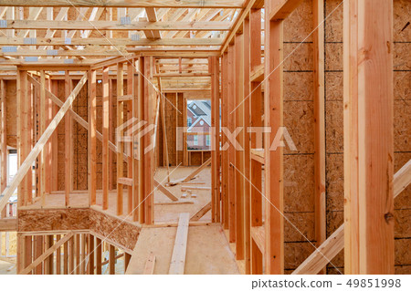 Wood building frame structure on a new development Wood building frame structure on a new development 49851998