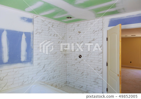bathroom interior with drywall completely 49852005