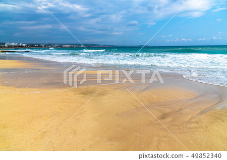 Beautiful sandy beach on the island of Cyprus Beautiful sandy beach on the island of Cyprus 49852340