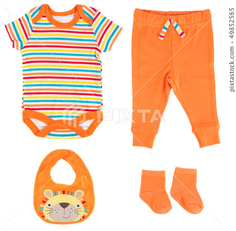 Baby clothes isolated on white Baby clothes isolated on white 49852565