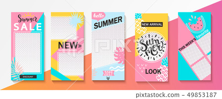 Set ot summer insta templates for stories and news Set ot summer insta templates for stories and news 49853187