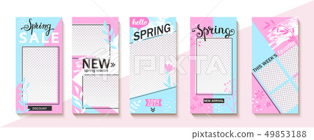 Set ot spring insta templates for stories and news Set ot spring insta templates for stories and news 49853188