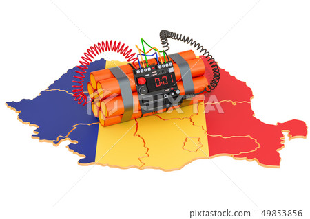 Terrorist Attacks in Romania concept. 3D rendering 49853856