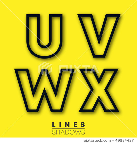 Letters linear design. Set of letter U, V, W, X template for logo or icon 49854457
