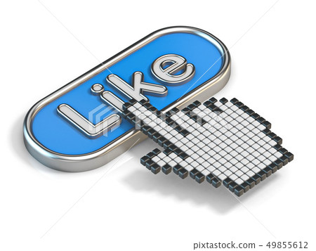 Cursor hand on like button 3D 49855612