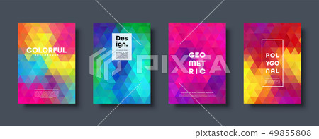 Triangle polygonal abstract background. Colorful gradient design. Low poly shape banner. Vector Triangle polygonal abstract background. Colorful gradient design. Low poly shape banner. Vector 49855808