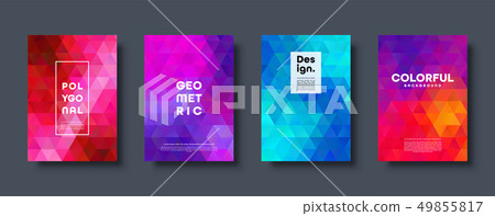 Triangle polygonal abstract background. Colorful gradient design. Low poly shape banner. Vector Triangle polygonal abstract background. Colorful gradient design. Low poly shape banner. Vector 49855817