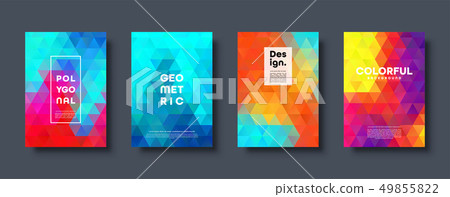 Triangle polygonal abstract background. Colorful gradient design. Low poly shape banner. Vector 49855822