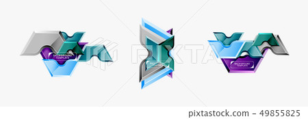 Techno geometric shapes abstract banner design 49855825