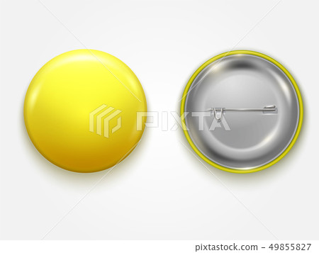 Realistic Blank  yellow badge 49855827