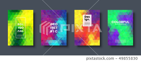 Triangle polygonal abstract background. Colorful gradient design. Low poly shape banner. Vector 49855830