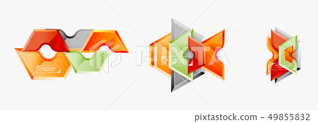 Geometric banner made of glossy geometric shapes, for background or abstract logo element Geometric banner made of glossy geometric shapes, for background or abstract logo element 49855832