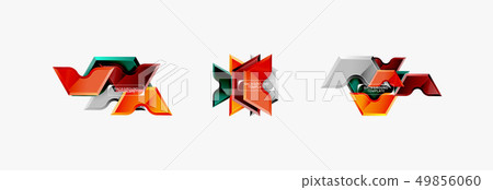 Techno geometric shapes abstract banner design 49856060
