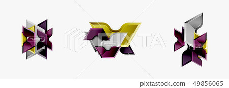 Techno geometric shapes abstract banner design 49856065