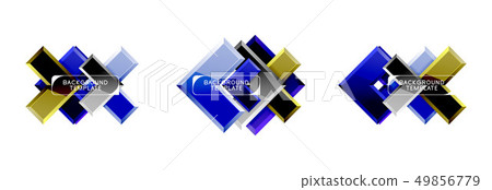 Arrow and square design abstract logo or banner collection. Modern geometrical design 49856779