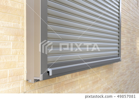 Closed window shutter 49857081