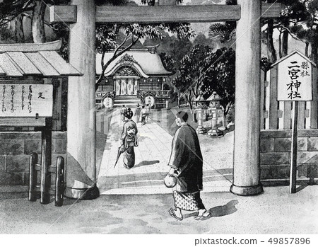 Taisho 10-year-old adolescent children's dance instruction figure Shonan Tanigami Illustration Ninomiya Shrine 49857896