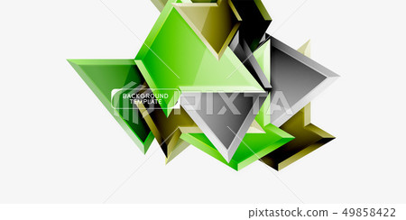 Triangular low poly background design, multicolored triangles. Vector 49858422