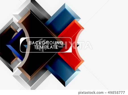 3d futuristic shapes vector abstract background made of glossy pieces with light effects 49858777