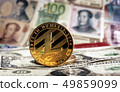 Litecoin  banknotes on background. 49859099